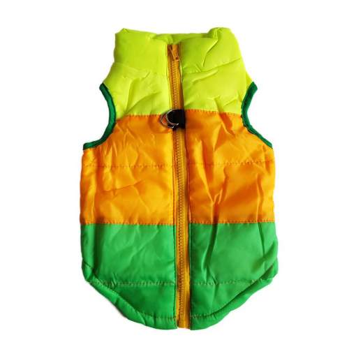Pruhovaná vesta - Žlutá/Oranžová/Zelená L