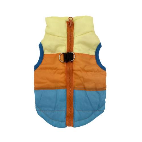 Surtep Pruhovaná vesta žlutá/oranžová/modrá L