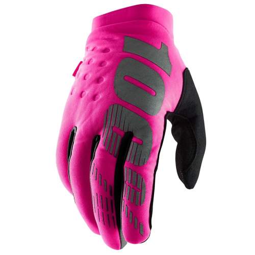 100% BRISKER Women's Glove Neon Pink/Black - L