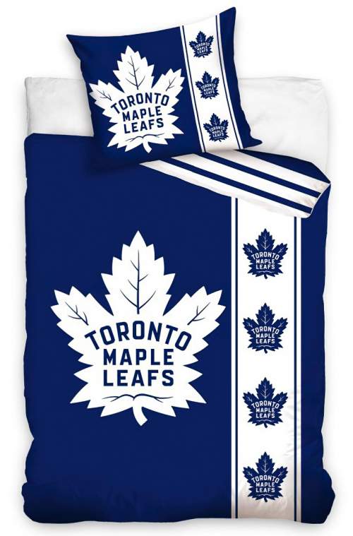 TipTrade Hokejové TORONTO MAPLE LEAFS BELT, modro-bílé, bavlna hladká, 140x200cm + 70x90cm