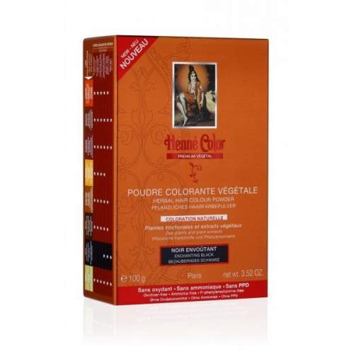 Henné Color Prášková rostlinná barva na vlasy Premium Végétal 100g Černá