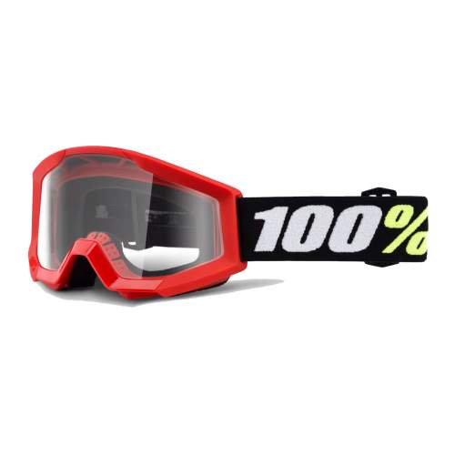 Dětské motokrosové brýle 100% Strata Mini, Gron červená, čiré plexi