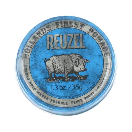 REUZEL Styling Blue Pomade Strong Hold pomáda na vlasy se středním zpevněním a leskem pro muže 35g