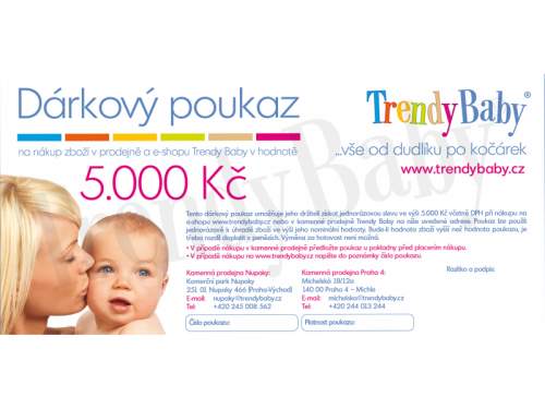 TRENDY BABY Dárkový poukaz 5000 Kč