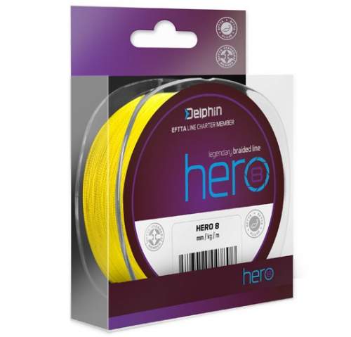 Delphin HERO 8 fluo žlutá 0,22mm 17,70kg 117m