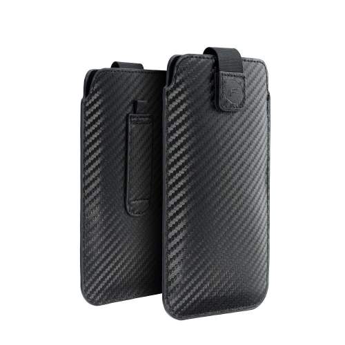Pouzdro Forcell Pocket Carbon 17 - univerzální pro Samsung A02s / A03s / A12 / A32 / Xiaomi Redmi 9A / 9AT / 9c