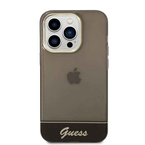 Guess Camera Outline Translucent kryt pro iPhone 14 Pro - černý 3666339088248