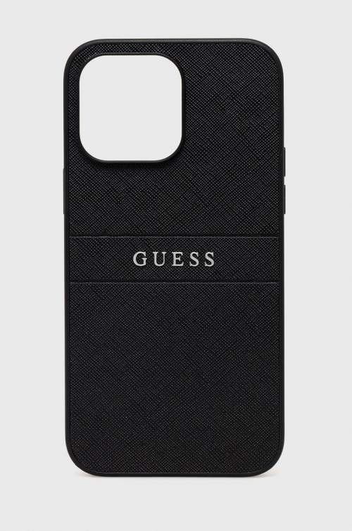 Guess PU Leather Saffiano kryt iPhone 14 Pro Max černý