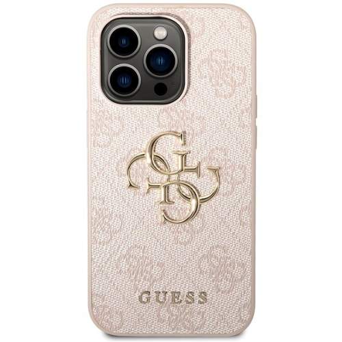Guess 4G Metal Logo kryt pro iPhone 14 Pro - růžový 3666339088804