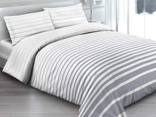 Gipetex Natural Dream Italské povlečení 100% bavlna Rigato grigio - 220x200 / 2x70x90 cm