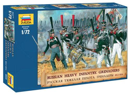 Zvezda figurky Russian Heavy Infantry Grenadiers 1812-1815 (1:72)