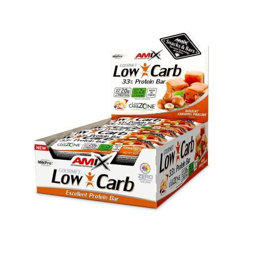 AMIX Low-Carb 33% Protein Bar, Nougat-Caramel, 15x60g