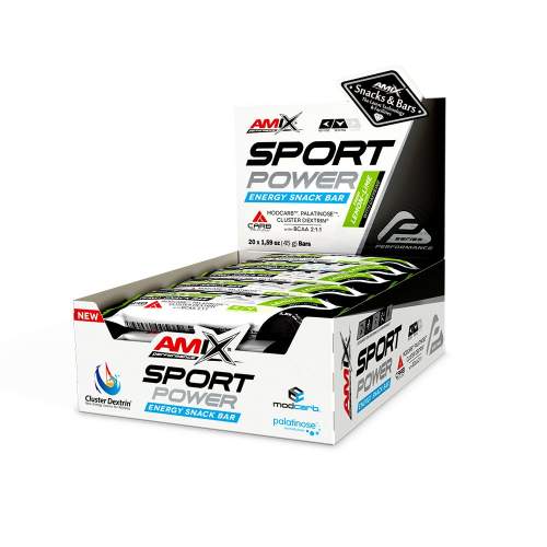 AMIX Sport Power Energy Snack Bar s kofeinem , Lemon-Lime, 20x45g
