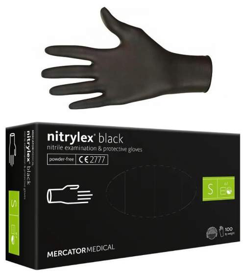 Iso Trade Nitrilové rukavice 100 ks. S - černá