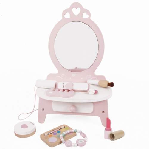 CLASSIC WORLD Dřevěný toaletní stolek pro dívky se zrcadlem
