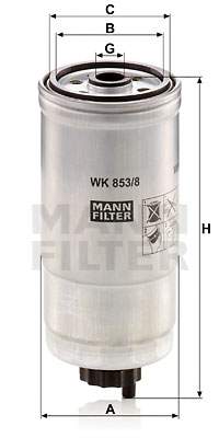 MANN-FILTER WK853/8 Palivový filtr