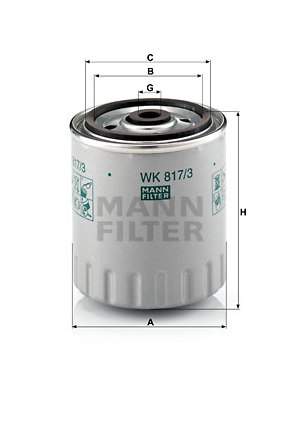 MANN-FILTER WK817/3x Palivový filtr