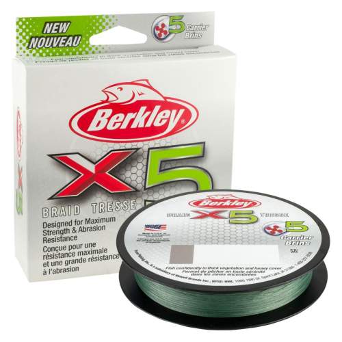 Berkley splétaná šňůra x5 low vis green 150 m-průměr 0,08 mm / nosnost 7,6 kg