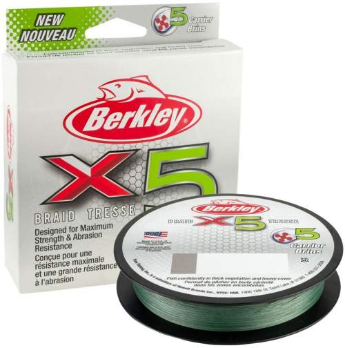 Berkley splétaná šňůra x5 low vis green 150 m-průměr 0,12 mm / nosnost 12,1 kg