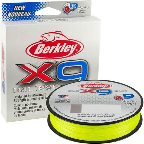 Berkley X9 Fluro Zelená 150m X9 FLAME GREEN 150M 0,12MM 12,1KG