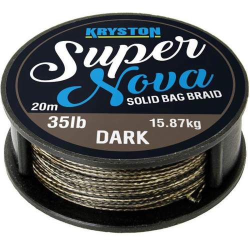 Kryston pletené šňůrky - Super Nova solid braid Nosnost: 25 lb, Barva: černá, Návin: 20 m