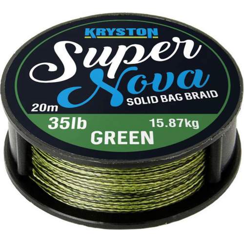 Kryston pletené šňůrky - Super Nova solid braid Nosnost: 15 lb, Barva: zelená, Návin: 20 m