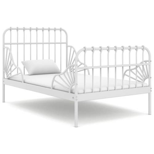 Emaga Prodloužitelný rám postele bílý kov 80 x 130/200 cm