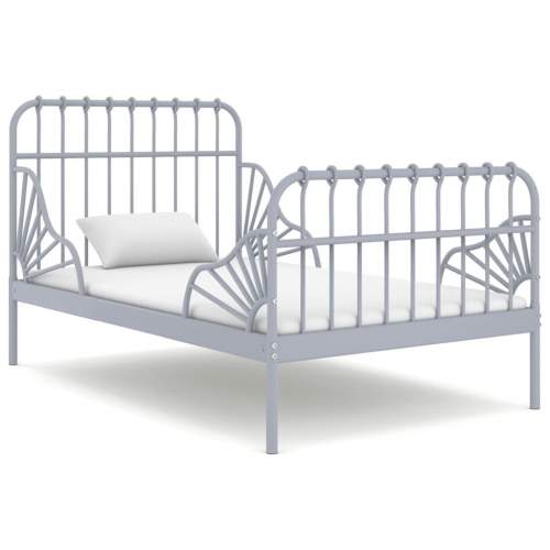 Emaga Prodloužitelný rám postele šedý kov 80 x 130/200 cm