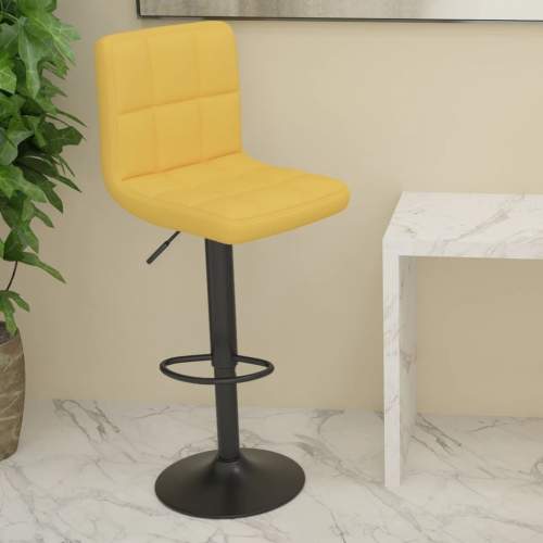 Emaga Barová židle hořčicově žlutá textil