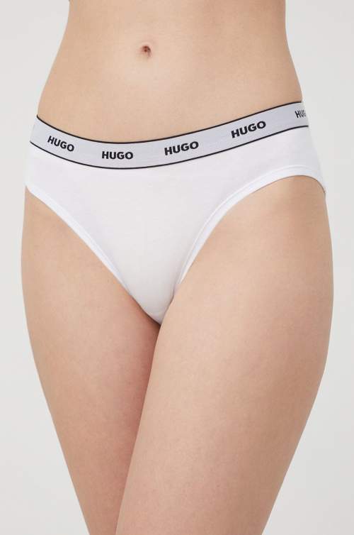 HUGO 3-balení kalhotek s logem - bílá Velikost: XS