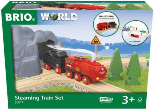 BRIO WORLD 36017 Vánoční vlaková sada s parní lokomotivou na baterie 7312350360172