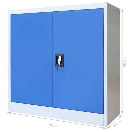 SHUMEE kovová 90 × 40 × 90 cm, šedo-modrá
