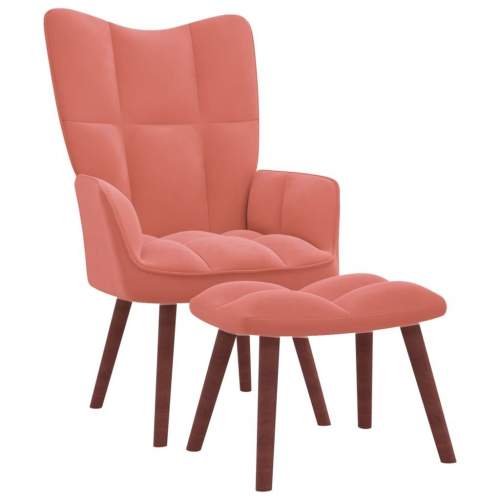 shumee Relaxační se stoličkou růžové samet