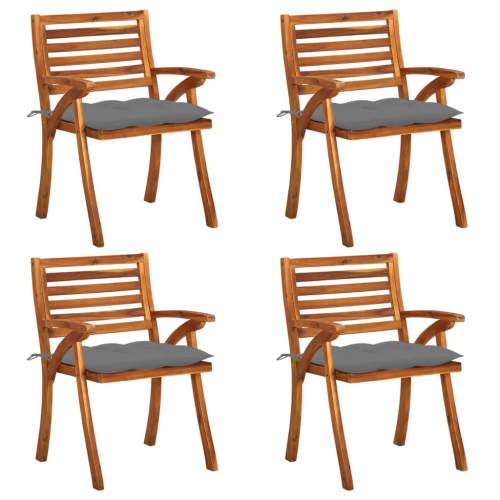 Zahradní židle s poduškami 4 ks masivní akáciové dřevo, 3075190