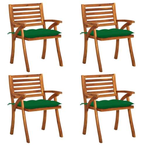 Zahradní židle s poduškami 4 ks masivní akáciové dřevo, 3075194
