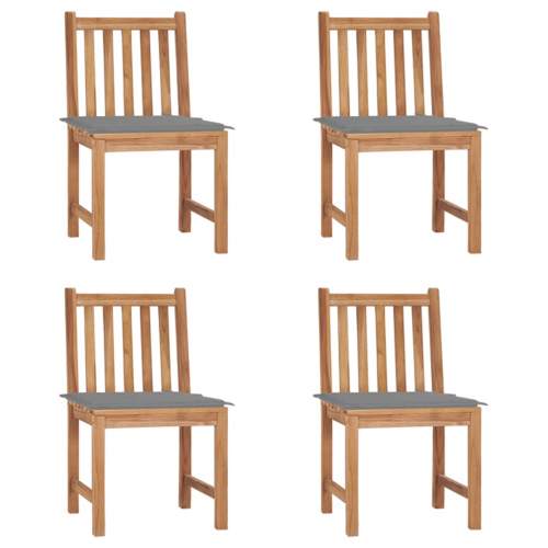 Zahradní židle 4 ks s poduškami masivní teak, 3073089