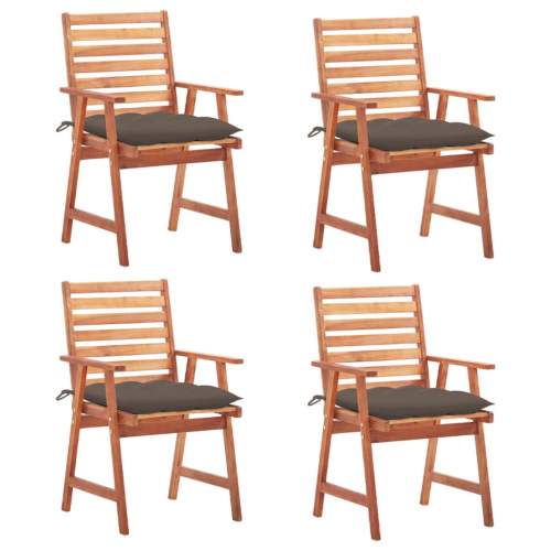 Zahradní jídelní židle s poduškami 4 ks masivní akáciové dřevo, 3078343
