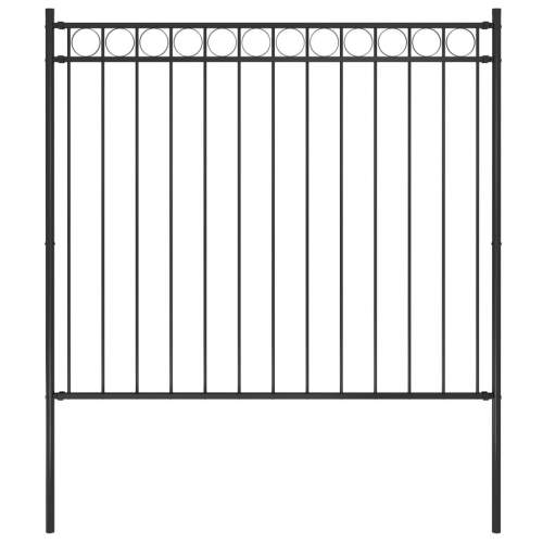 Zahradní plot ocelový 1,7 × 1,5 m černý