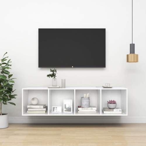 Emaga Nástěnná TV skříňka bílá 37 x 37 x 142,5 cm