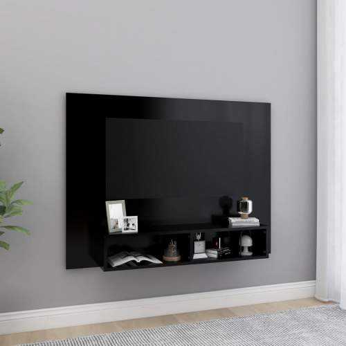 Nástěnná TV skříňka černá 120 x 23,5 x 90 cm dřevotříska