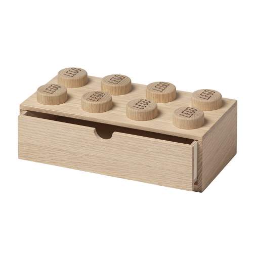 LEGO dřevěný stolní box 8 se zásuvkou dub - ošetřený mýdlem