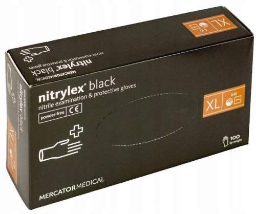 BLACK NITRYLEX rukavice černé XL 100 kusů