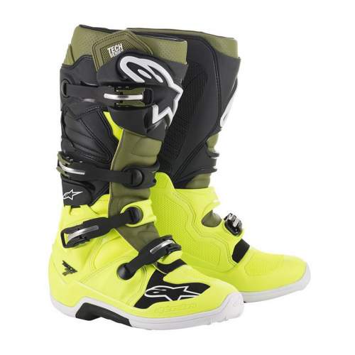 Alpinestars Tech 7 2022 žlutá fluo/vojenská zelená/černá - 49,5