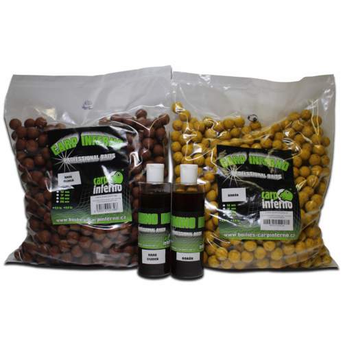 Carp Inferno AKCE Boilies Light Line 3 kg + 250 ml booster|Krab&Oliheň