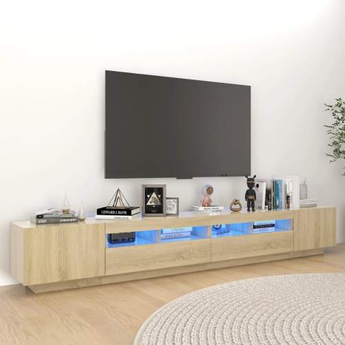 Emaga TV skříňka s LED osvětlením dub sonoma 260 x 35 x 40 cm
