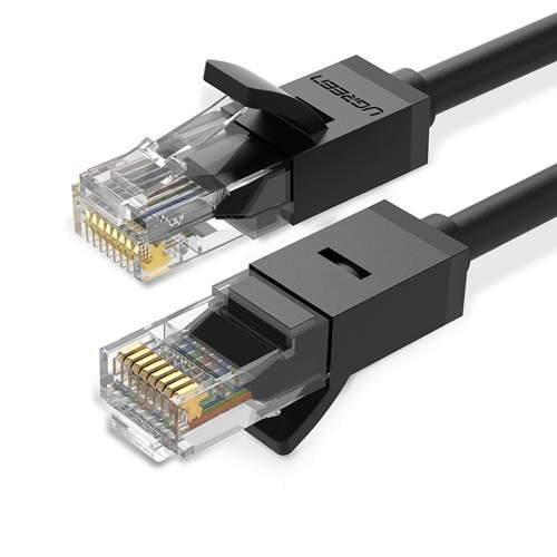 UGREEN Ethernet RJ45 plochý síťový kabel, Cat.6, UTP, 8m (černá)
