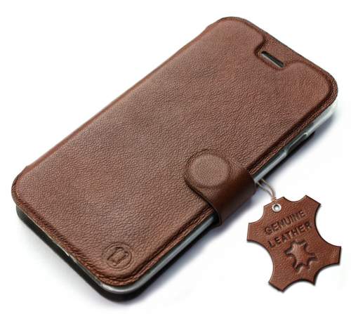 Mobiwear kožené flip pro Motorola Moto G42 - Hnědé 5904808267045