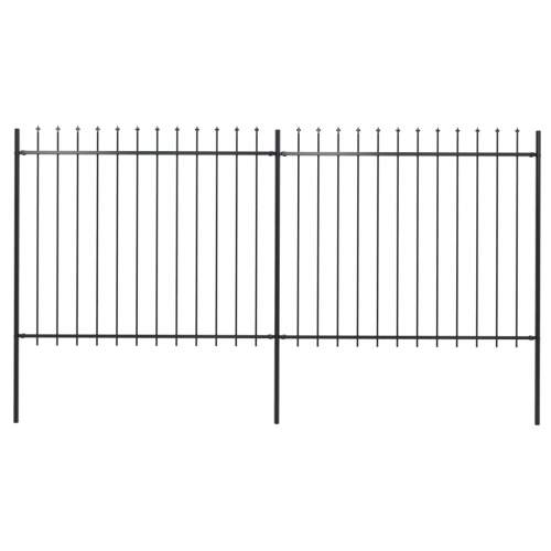shumee Zahradní plot s hroty ocel 3,4 x 1,5 m černý