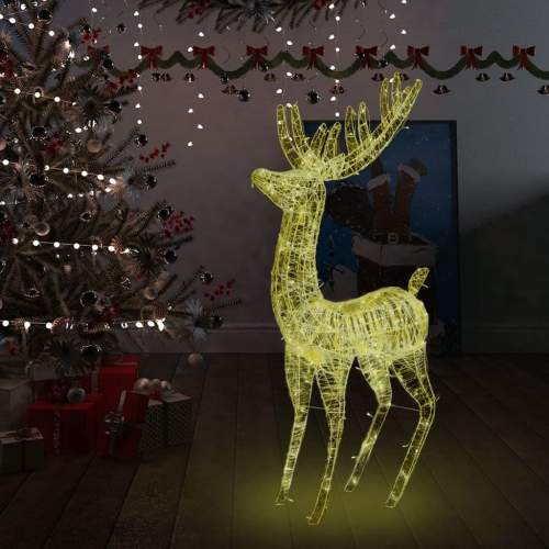 HD XXL Akrylový vánoční sob 250 LED diod 180 cm teplé bílé světlo