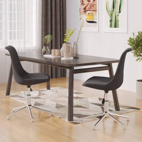 Emaga Otočné jídelní židle 2 ks tmavě šedé textil